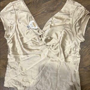 Elegant Cream Satin Blouse